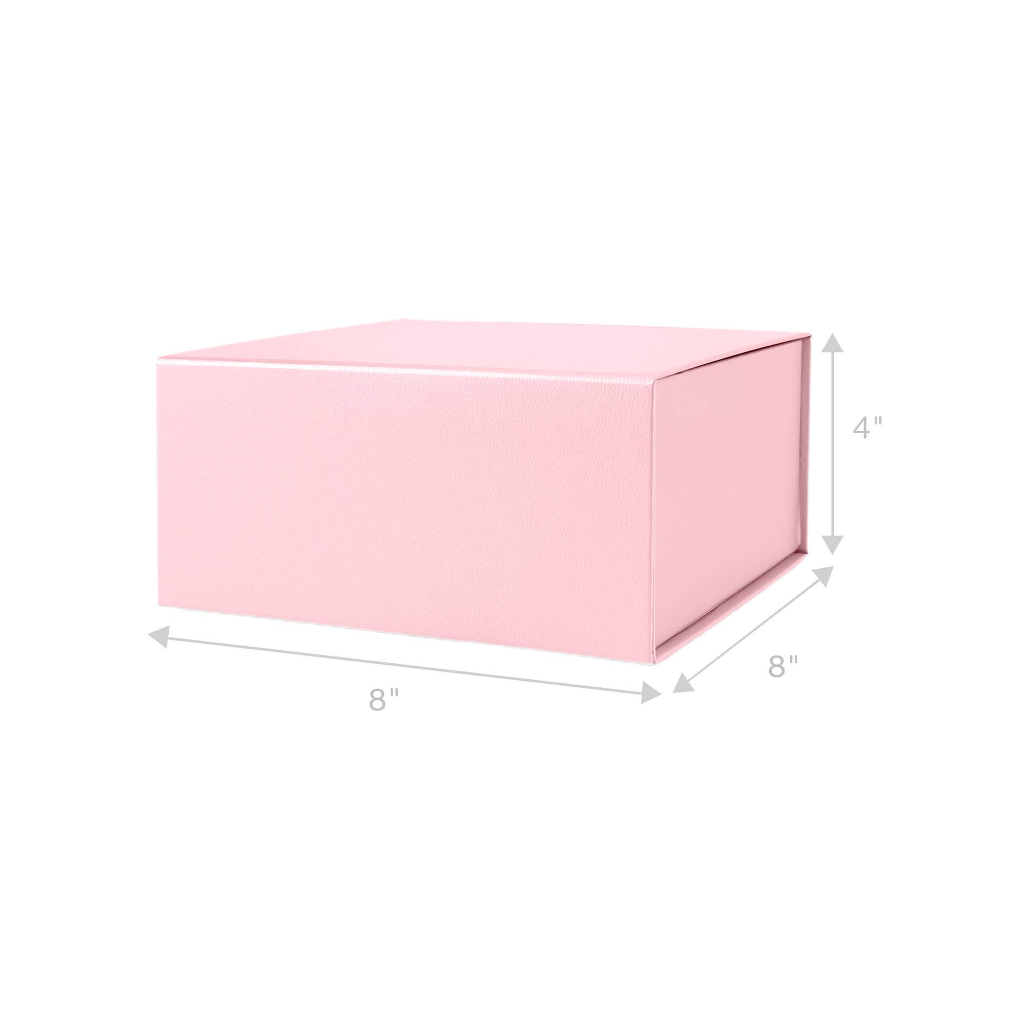 LA Ribbons Wholesale - Wholesale Gift Box - 8" x 8" x 4" Collapsible Gift Box w/ Magnetic Square Flap Lid | Pink1