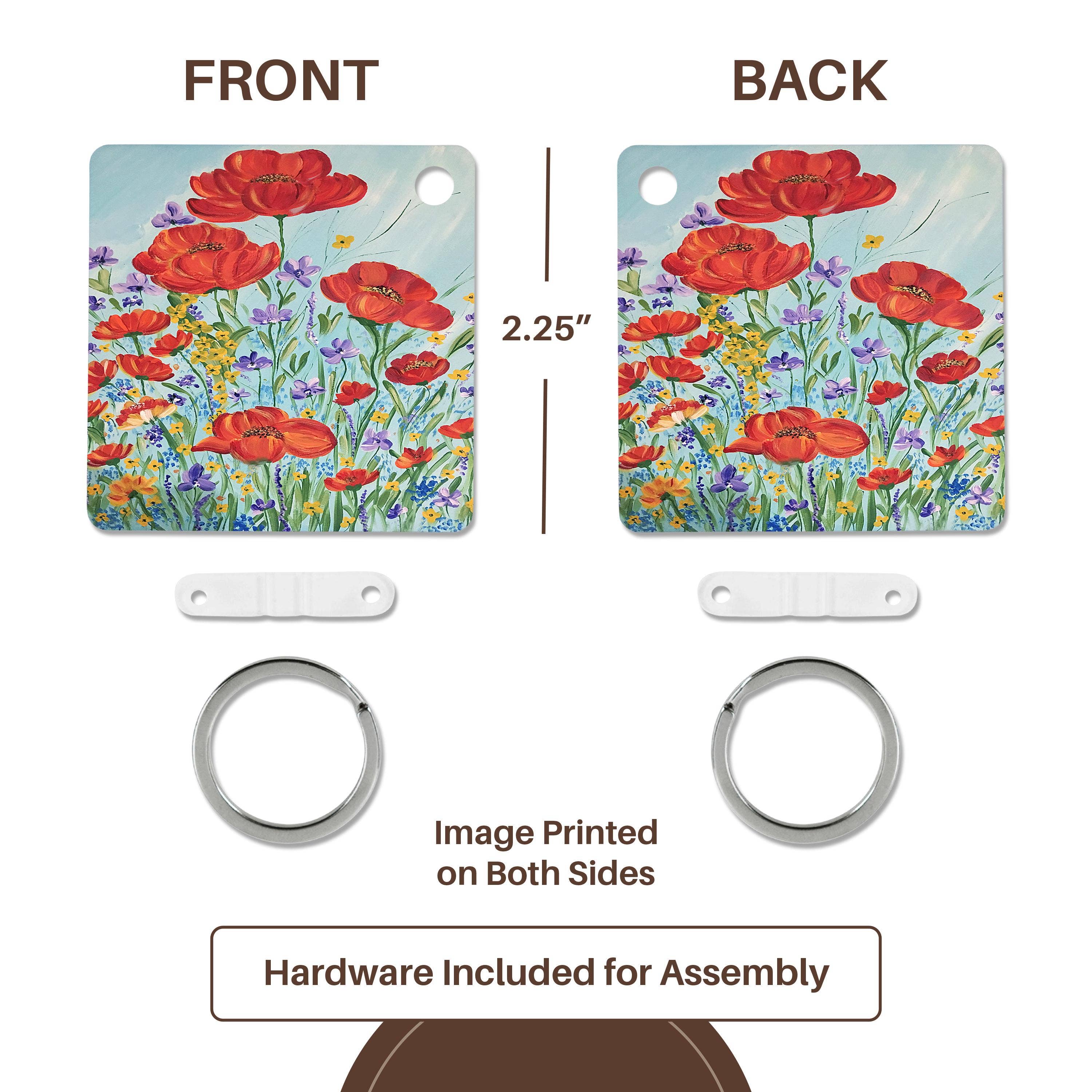 3dRose – Großhandel Schlüsselanhänger – Unisex – 3dRose, Bild von roten Mohnblumen, Schlüsselanhänger4