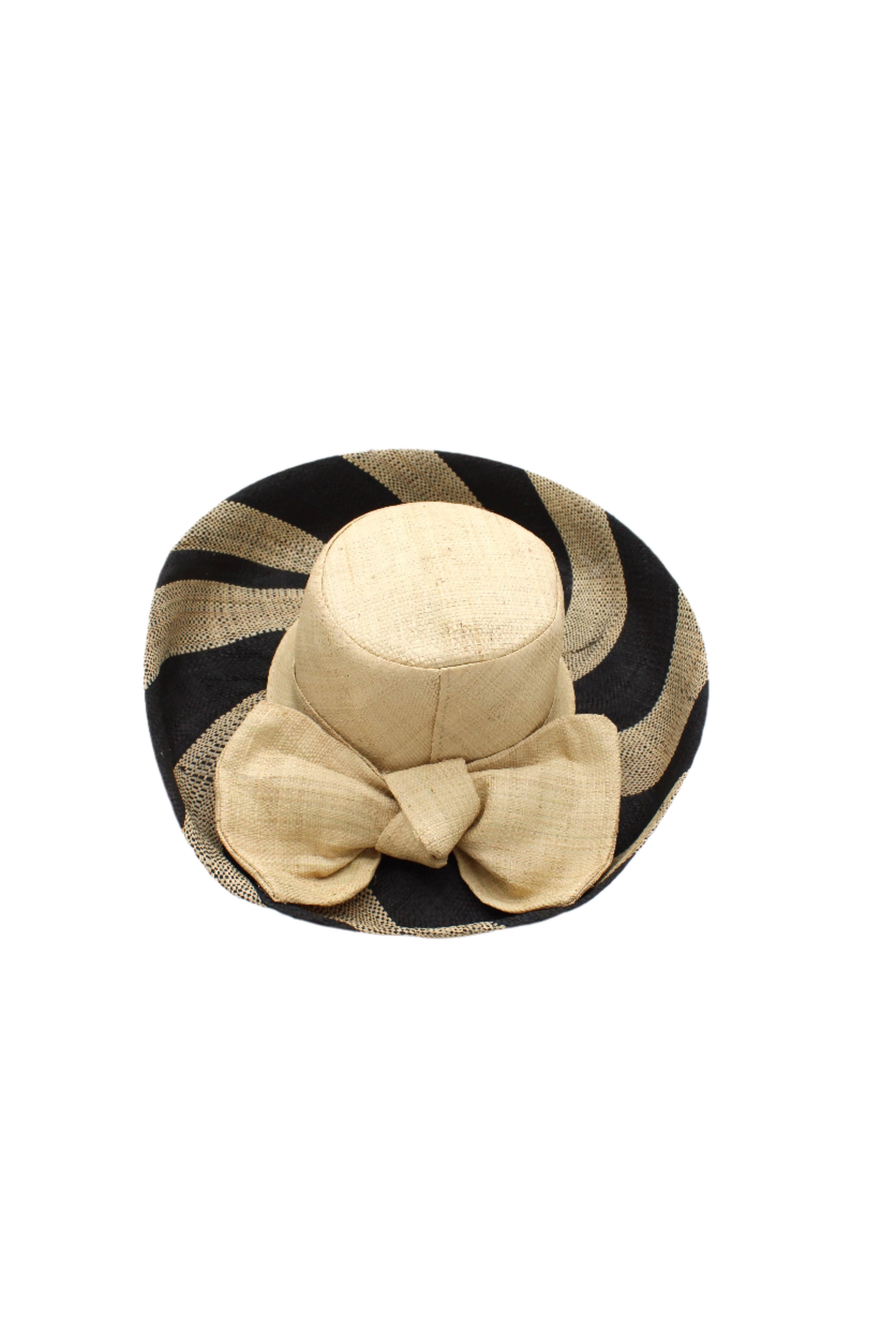 Shebobo - Wholesale Straw Hat - Women's - Audrey 5" & 7" Wide Brim Big Bow Stripe Straw Sun Hats12
