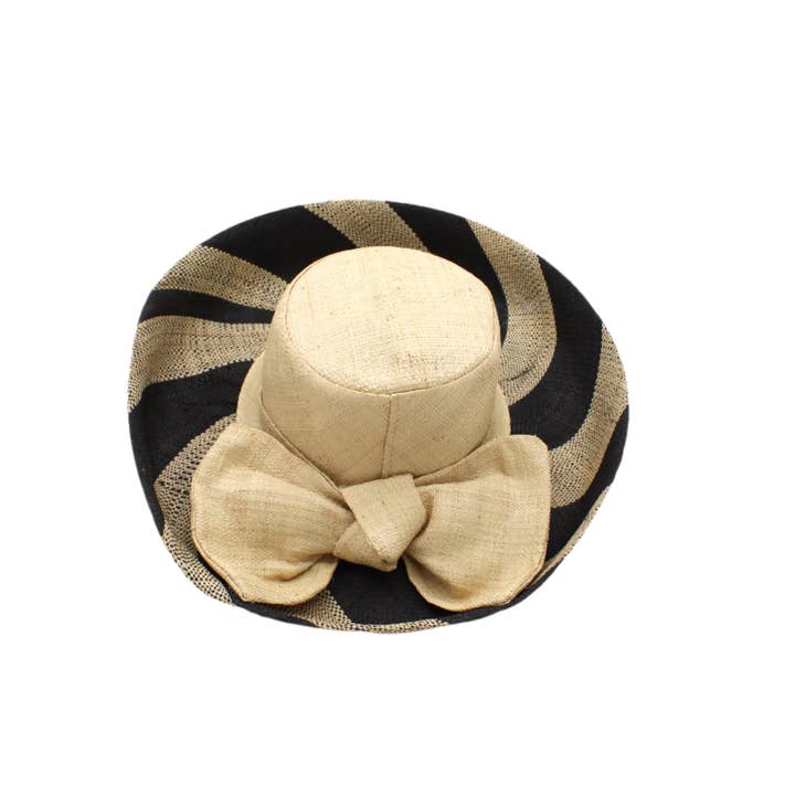 Shebobo - Wholesale Straw Hat - Women's - Audrey 5" & 7" Wide Brim Big Bow Stripe Straw Sun Hats12