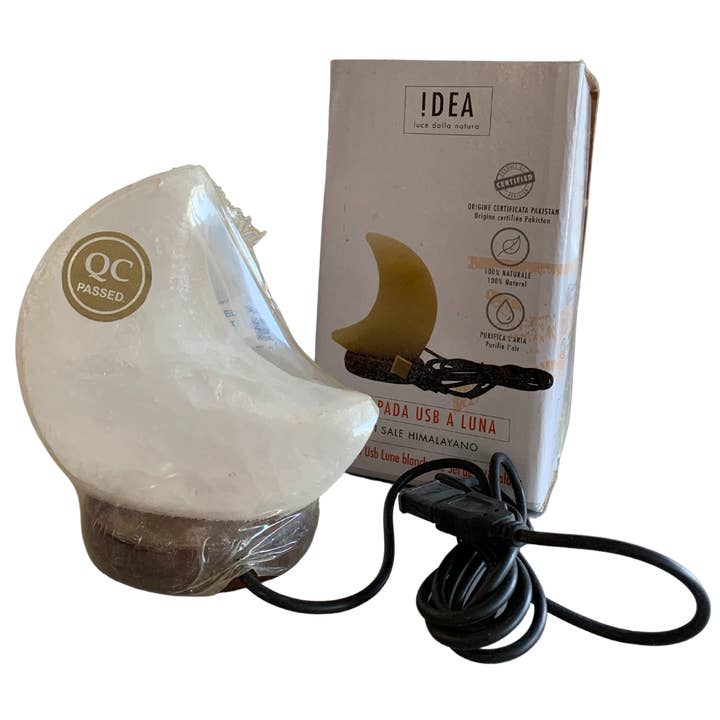 Soorprendimi - IFP ideaforproject srl - Vendita all'ingrosso Lampada da scrivania/d'accento - Lampada USB di sale himalayano a luna bianca1