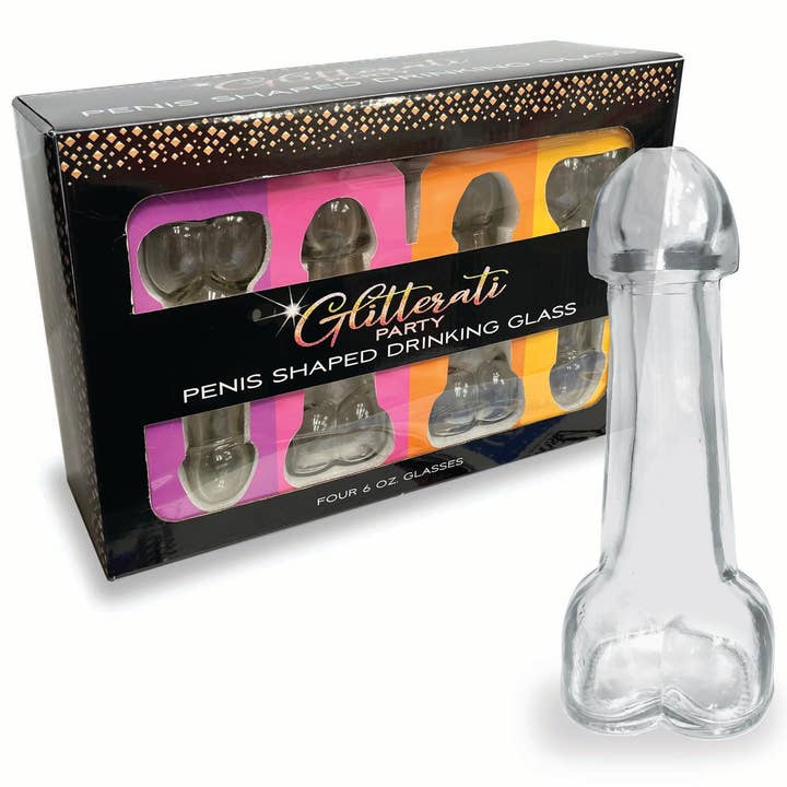Little Genie Productions – wholesale Shotglas – Glitterati Penis 6oz Dricksglas - Förpackning med 40