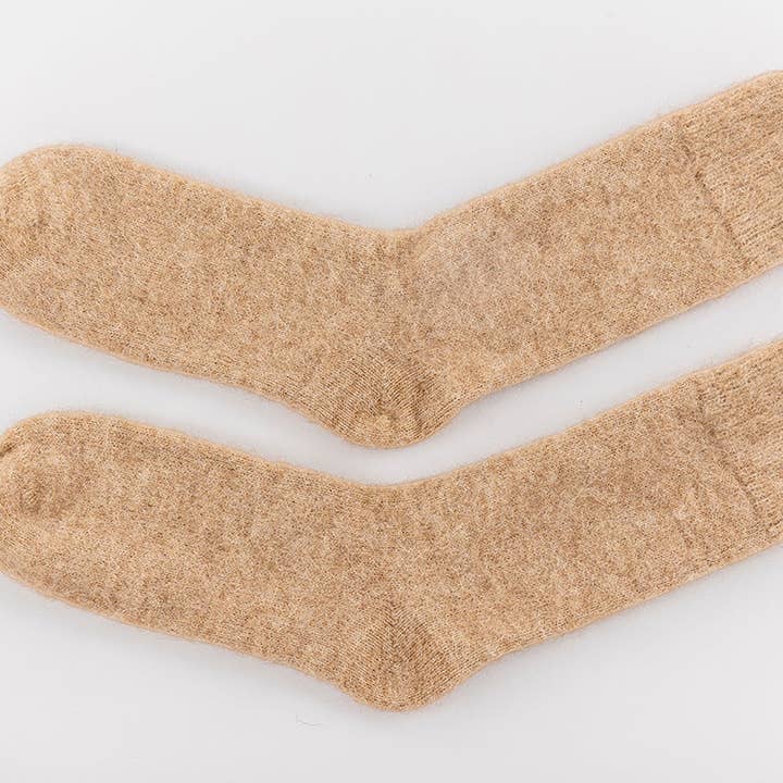 Pairs Scotland - Wholesale Socks - Unisex - Ultra Soft Undyed Fawn Alpaca Bed Socks