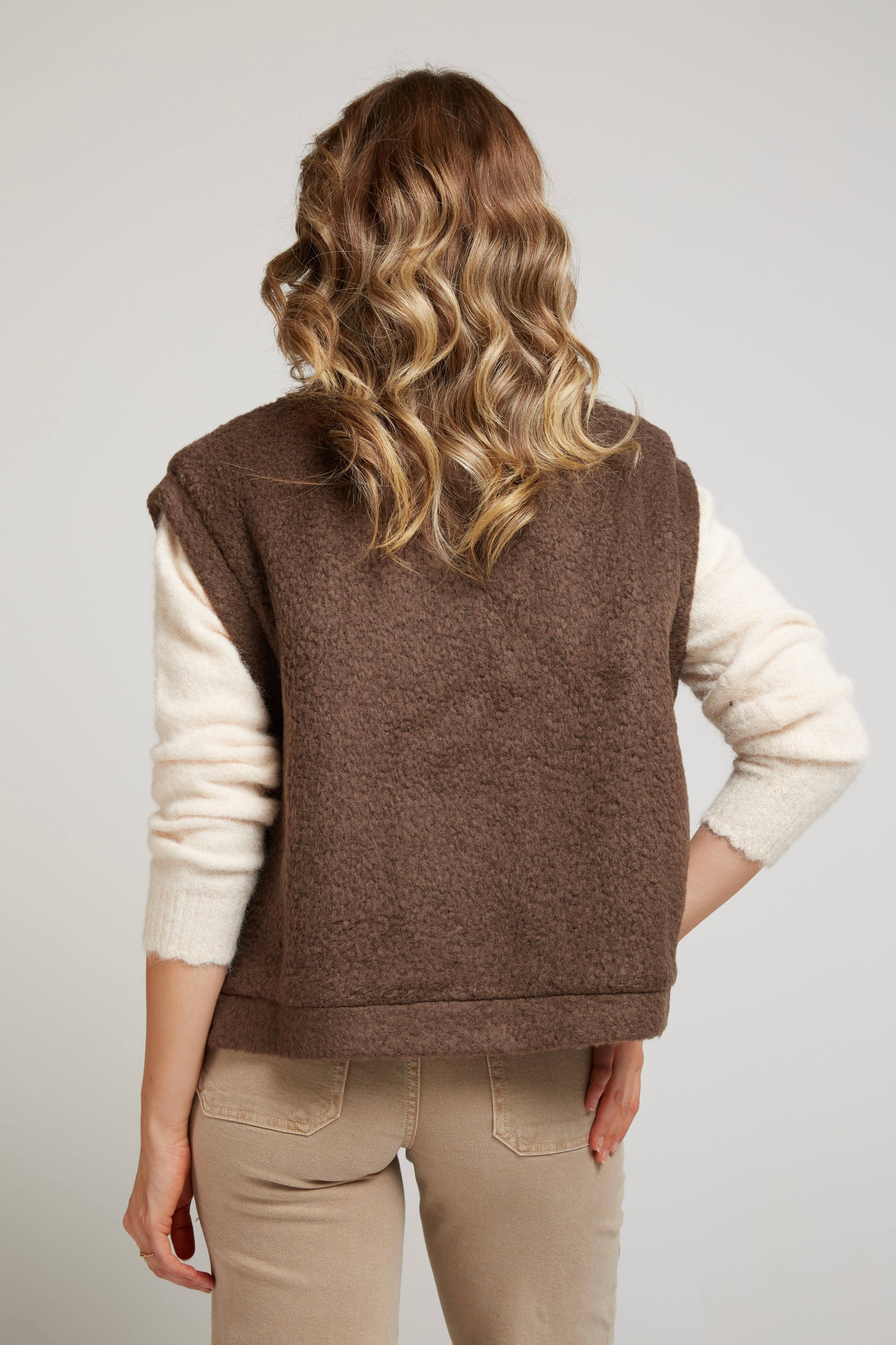 Andy & Lucy – Cardigan - Mulher por atacado – GANDALF - Colete sem mangas em lã bouclé14