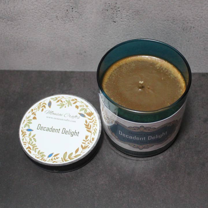 Mousai Crafts - Wholesale Jar/Filled Candle - Decadent Delight 8.5oz Soy Wax Candle0