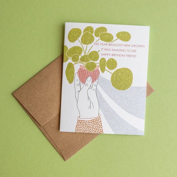 Quiet Lines Design - Wholesale Birthday Card - New Growth-Birthday Greeting Card