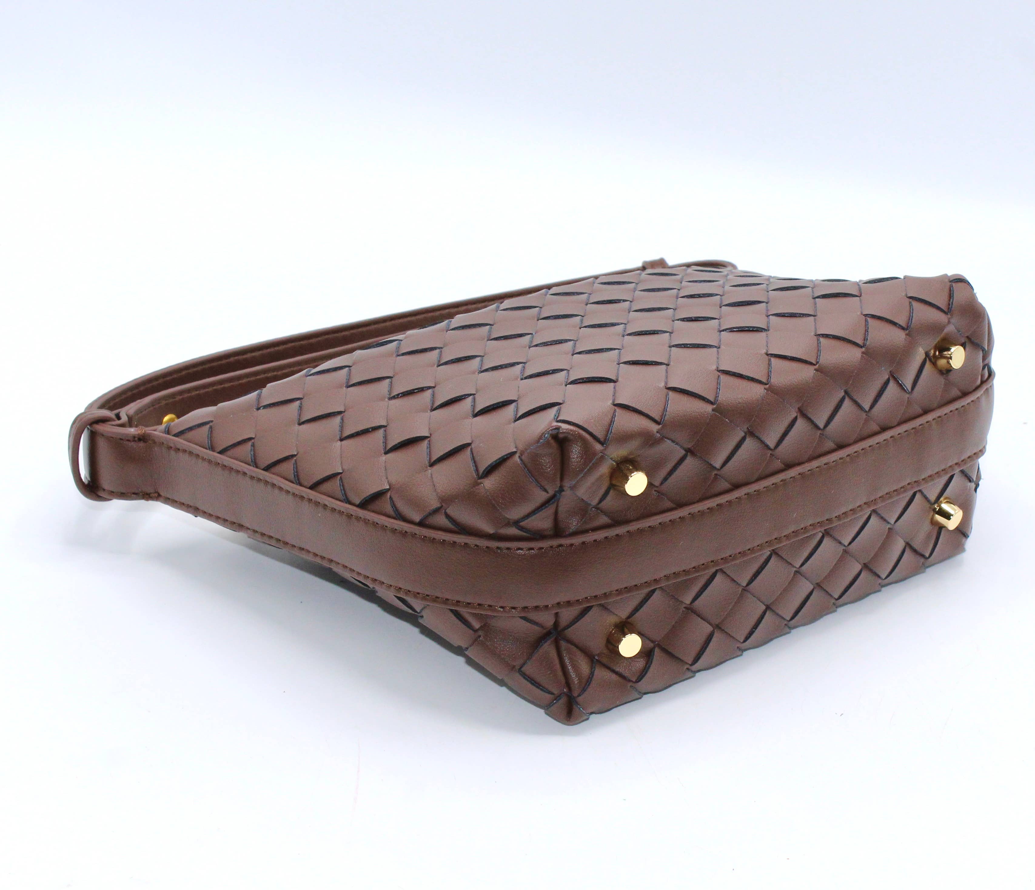 Sook Stainable - Wholesale Shoulder Bag - Women's - Genuine Leather Woven Style Boxed Pouch Bag16