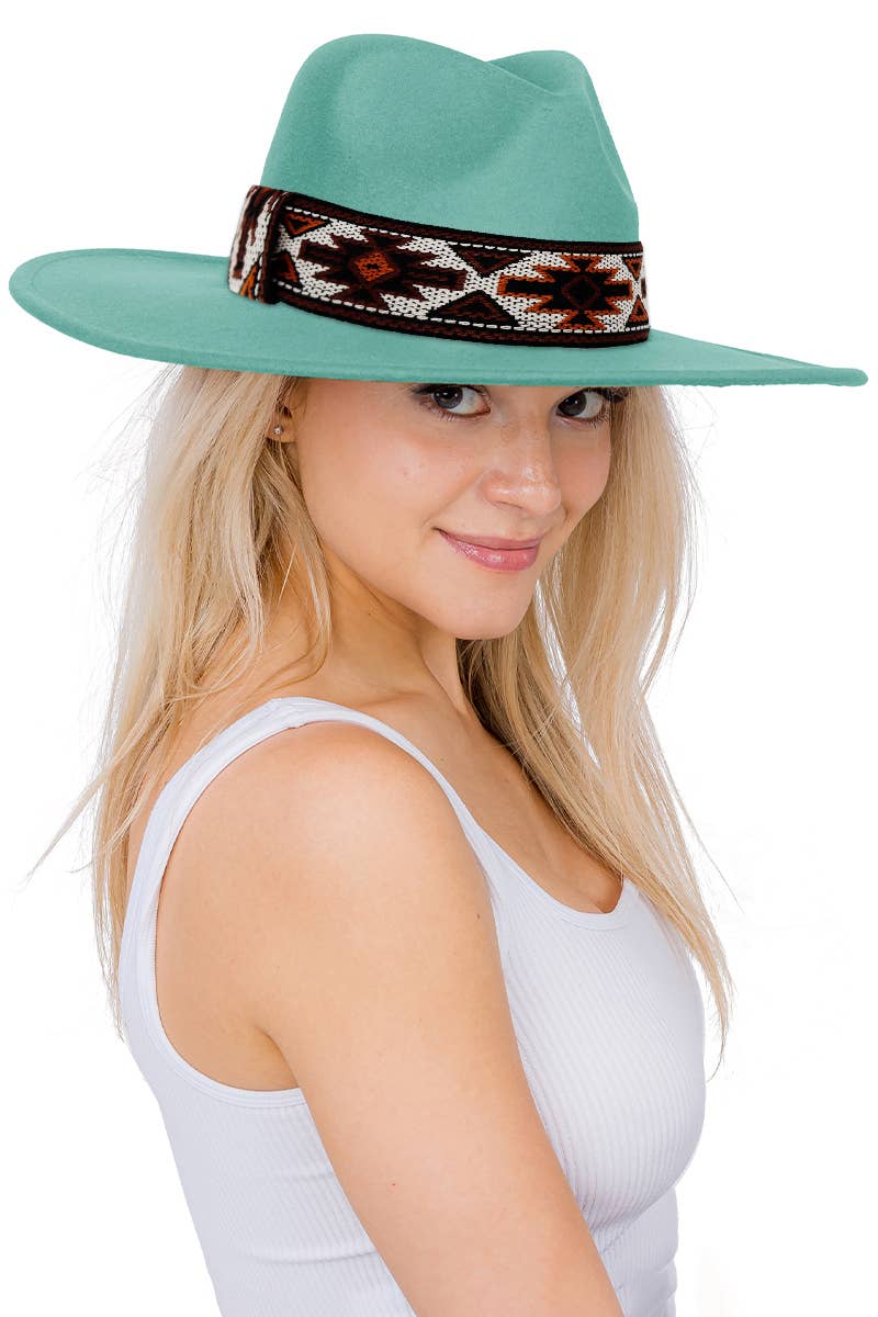 Cap Zone – Fedora - Mulher por atacado – Chapéu Rancher de Feltro Largo Navajo Rust Baja25