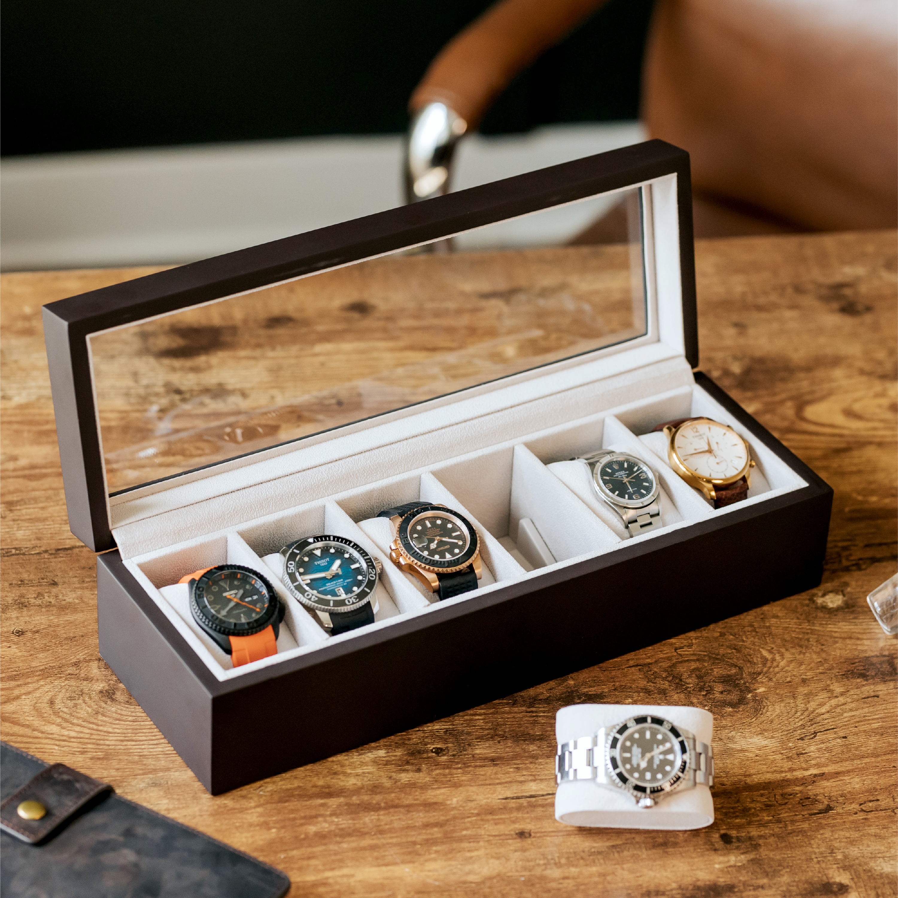 Solid Wood Watch Box - 6 Slot for wholesale on Faire6