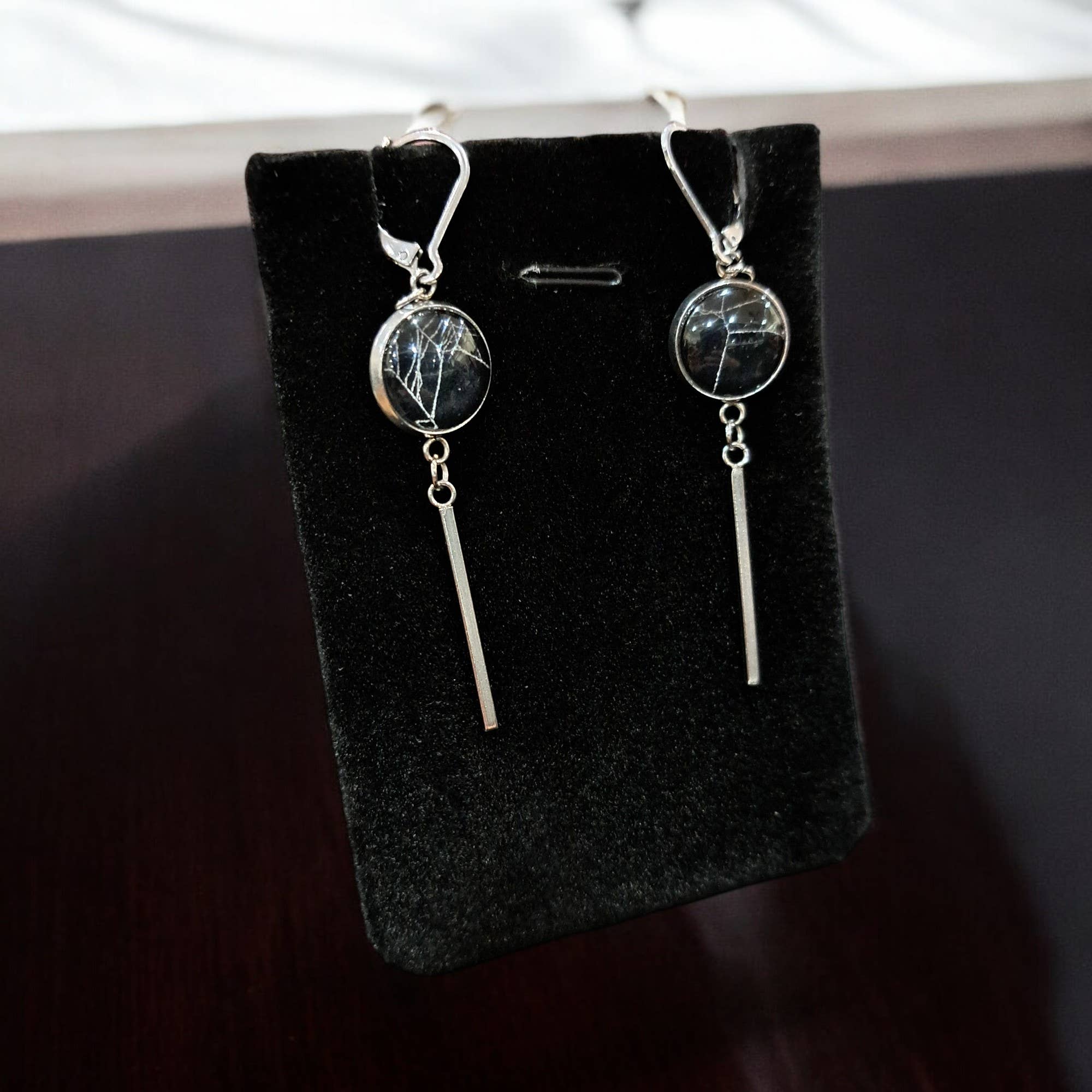 Hell Kitten RVA - Wholesale Dangle Earrings - Real Spiderweb Vertical Bar Dangles5