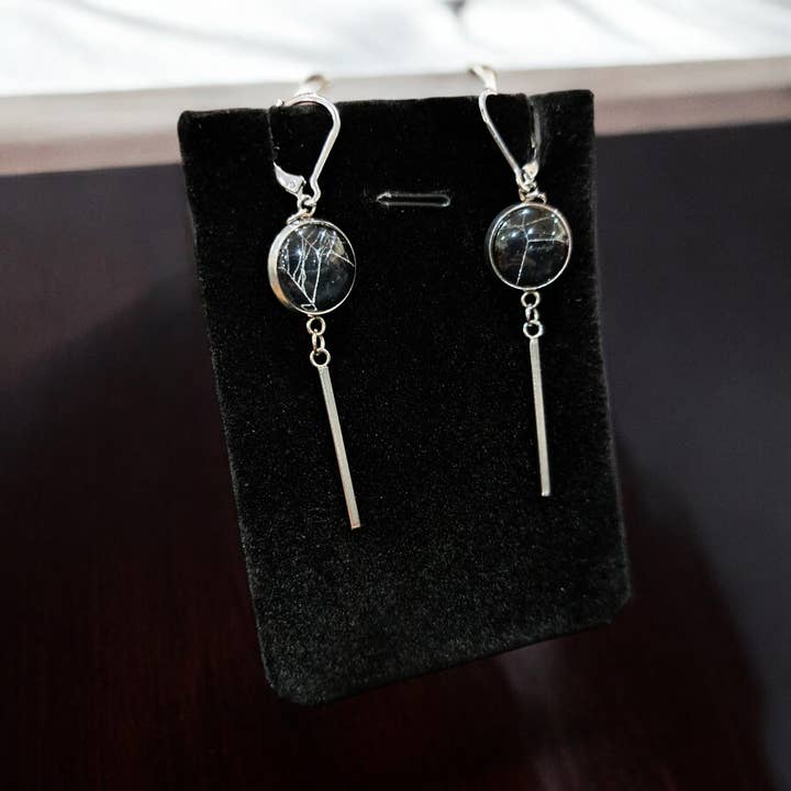 Hell Kitten RVA - Wholesale Dangle Earrings - Real Spiderweb Vertical Bar Dangles5