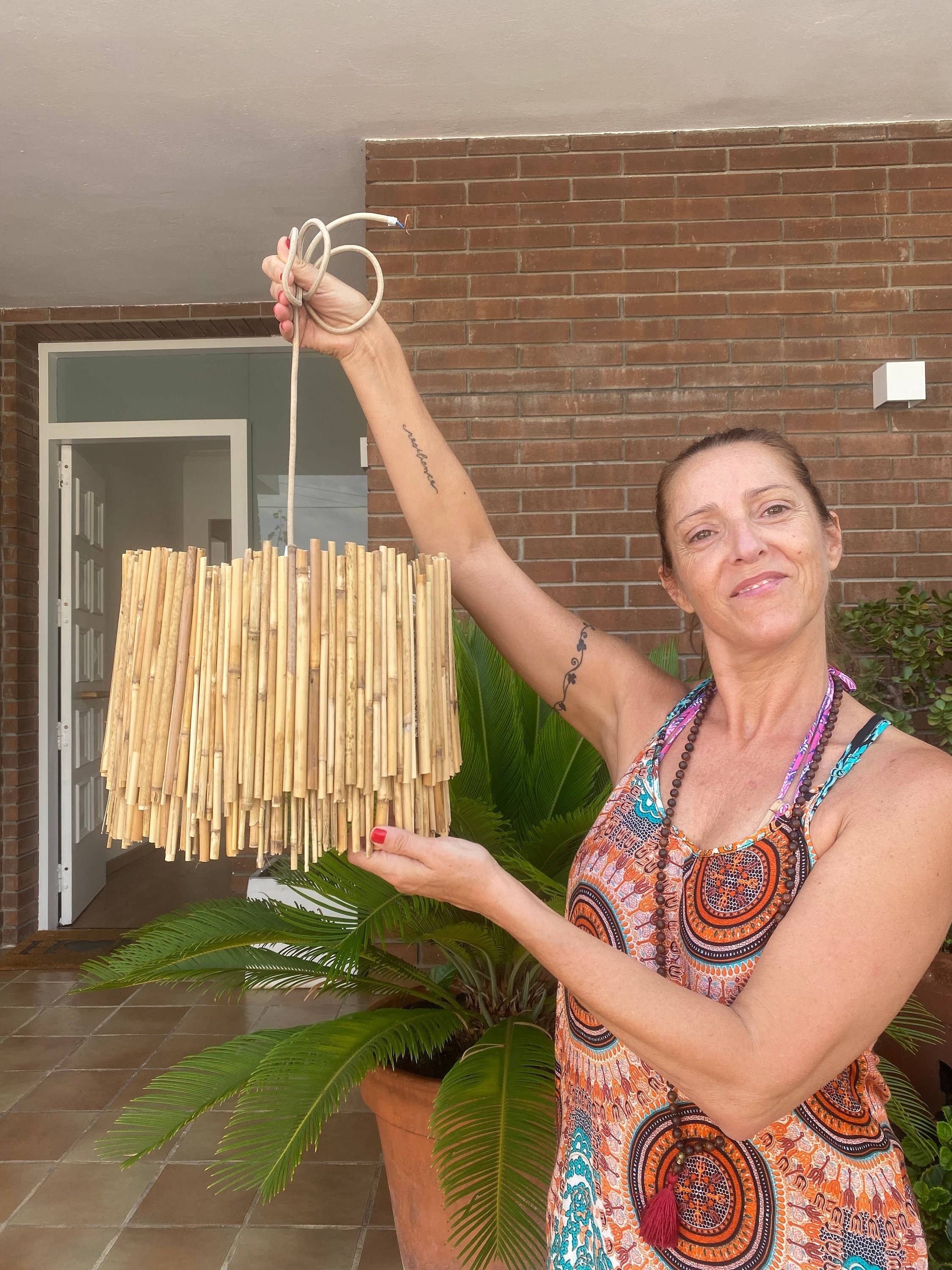 Geometrik Design - Wholesale Wall Stone - Decorative Bamboo Lamp Hanging Bamboo Cane5