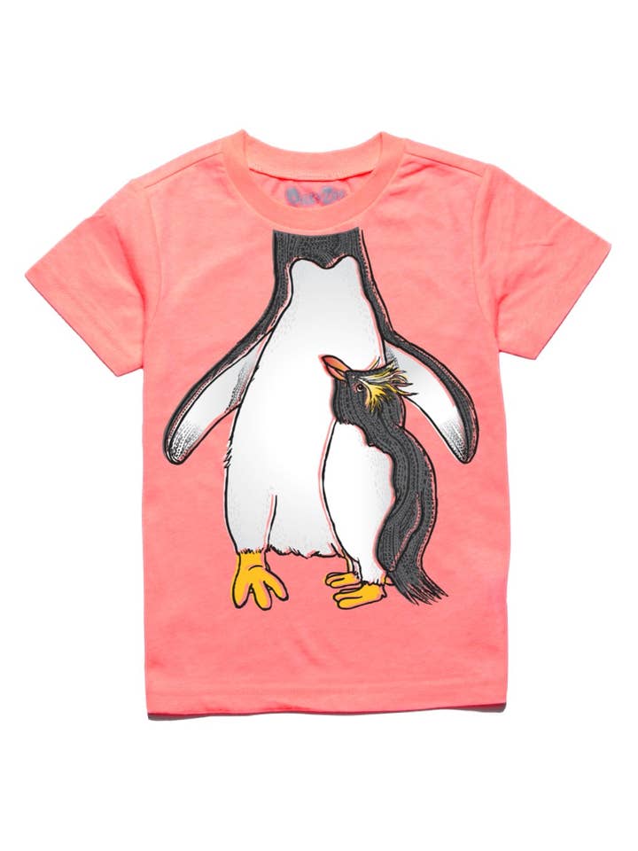 Infant/Toddler S/S Rockhopper Penguin Educational Tee in Neo for wholesale by Peek-A-Zoo