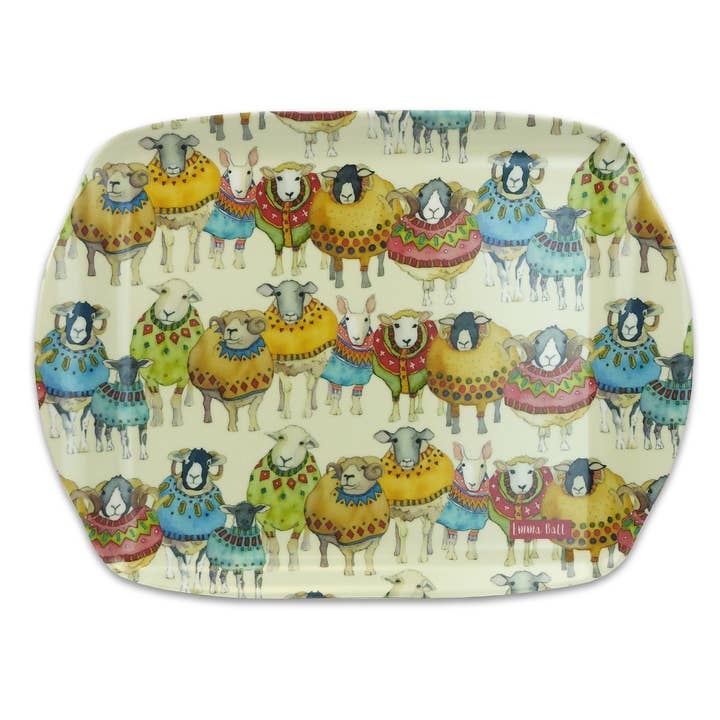 Sheep In Sweaters Medium Tray for wholesale by Emma Ball Ltd