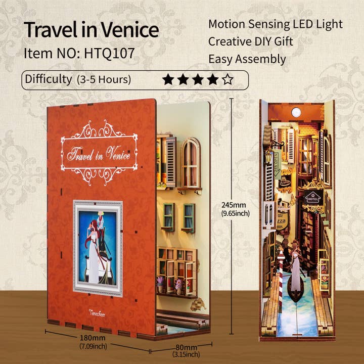 Hands Craft - Wholesale DIY Craft Kit - DIY Miniature House Book Nook Kit: Travel in Venice
