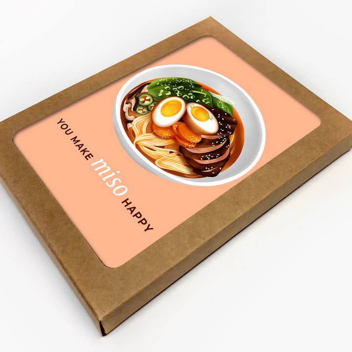 You Make Miso Happy Pun Love Card Set of 10 for wholesale by RachIllustrate