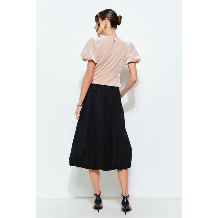 INA - Wholesale Blouse - Women's - Rhinestone Bow Cutout Velvet Puff Sleeve Top7