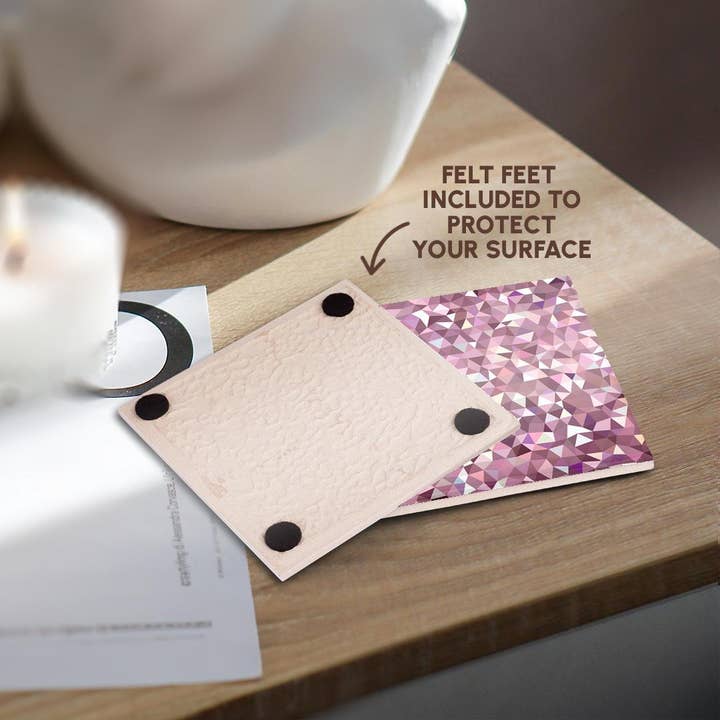 3dRose - Wholesale Coasters - 3dRose, Modern Pink Polygon Pattern, Coaster3