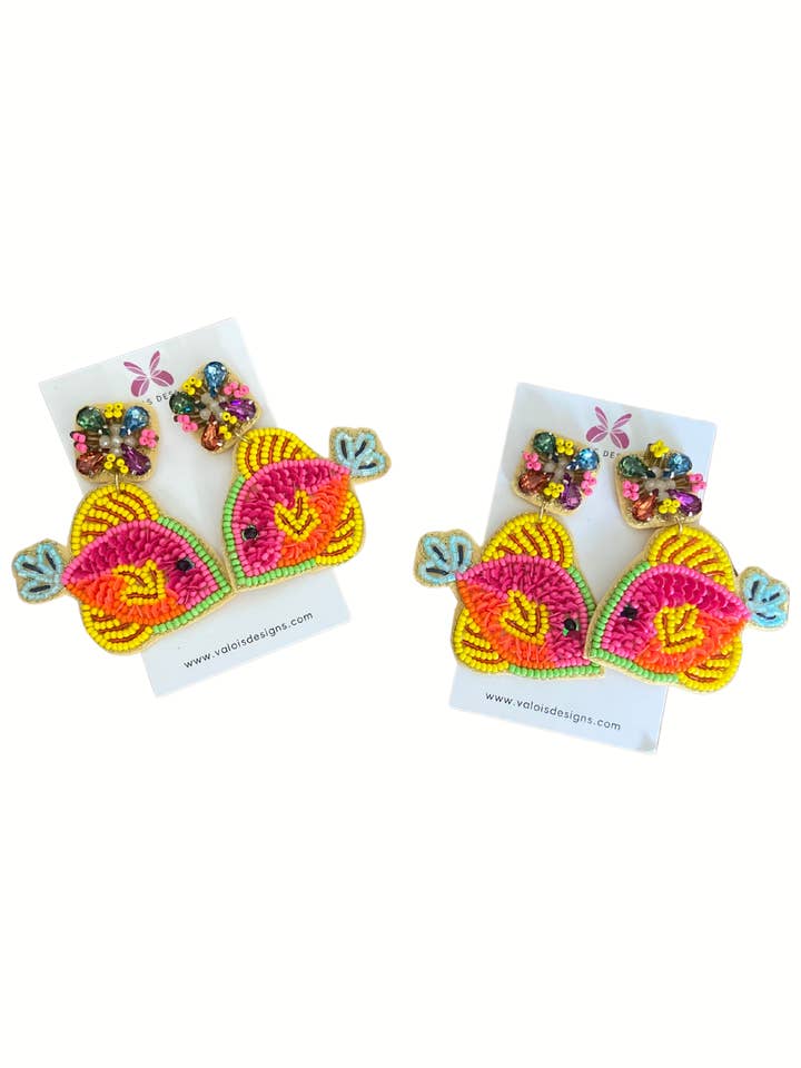 Boucle d'oreille poisson tropical pour la vente par Valois Designs