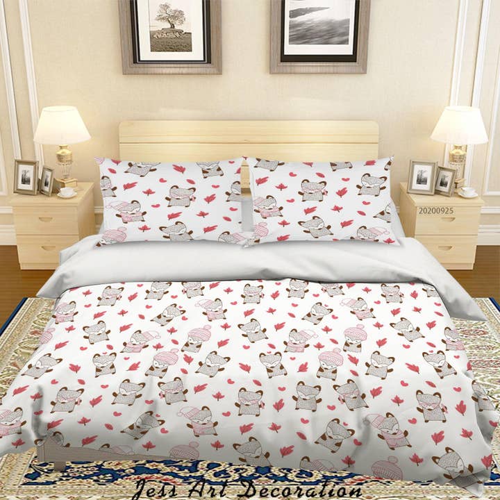 3D Cartoon Animal Fox Pattern Quilt Cover Set Bedding Set Duvet Cover Pillowcases WJ 6512 for wholesale by Jess Art Decoration