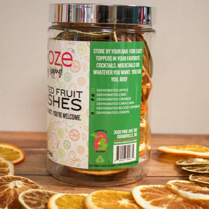 InBooze - Wholesale Dried/Dehydrated Fruit - Dehydrated Mixed Citrus Cocktail Garnish - Bar Cart Jar