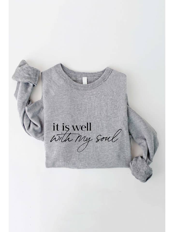 OAT COLLECTIVE - Wholesale Graphic Sweatshirt - Women's - IT IS WELL WITH MY SOUL Graphic Sweatshirt Top10