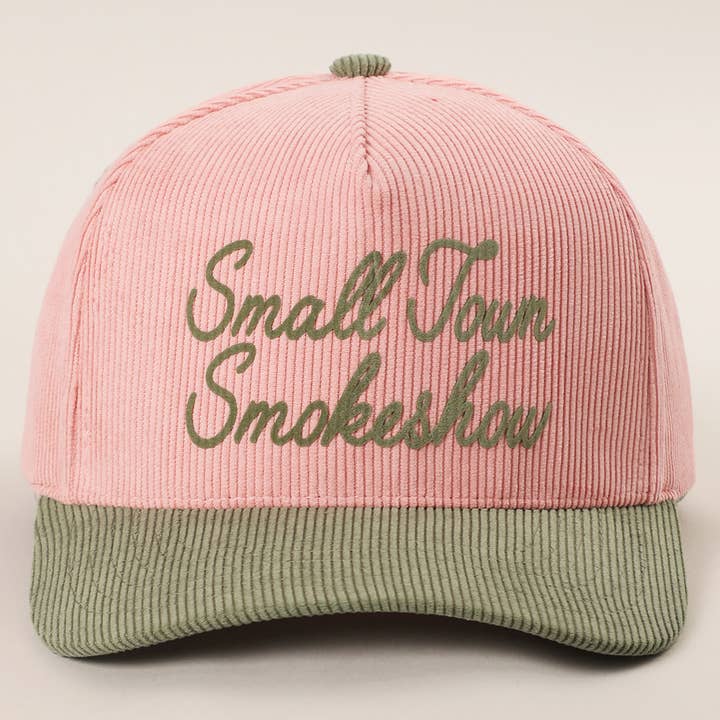 Fashion City - Wholesale Trucker Hat - Unisex - SMALL TOWN SMOKESHOW Heat Press Corduroy Trucker Hat 7
