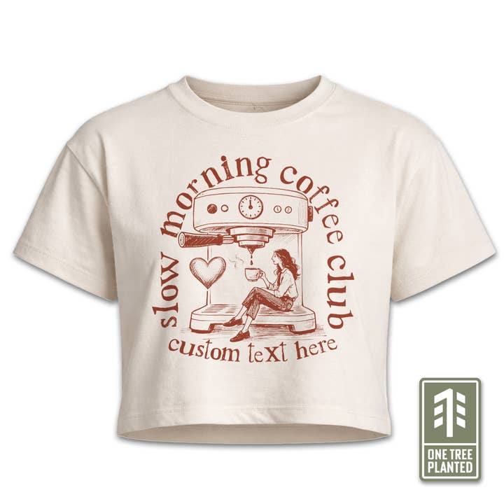 (CUSTOMIZABLE) Coffee Lover Crop Tee – Cute Cafe for wholesale by Symmetree