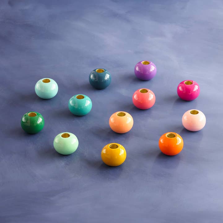 Glitterville Ball Candle Holder, 12 Asst, Metal, 2.5” for wholesale by Glitterville