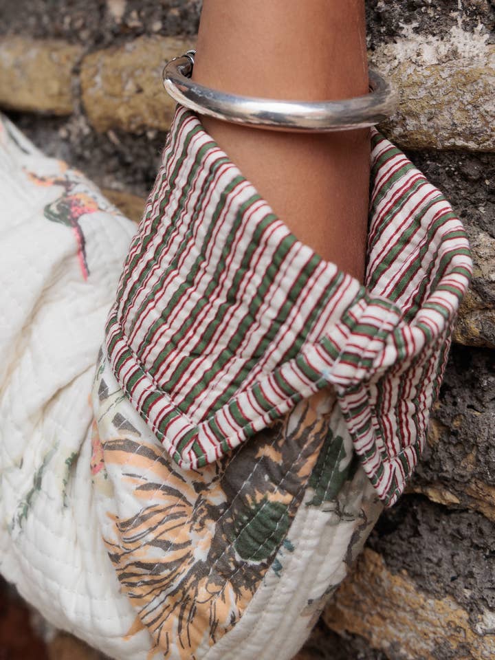 Devi Shop - Wholesale Coat - Women's - Midi Quilted Daya Coat ~ Blooms White3