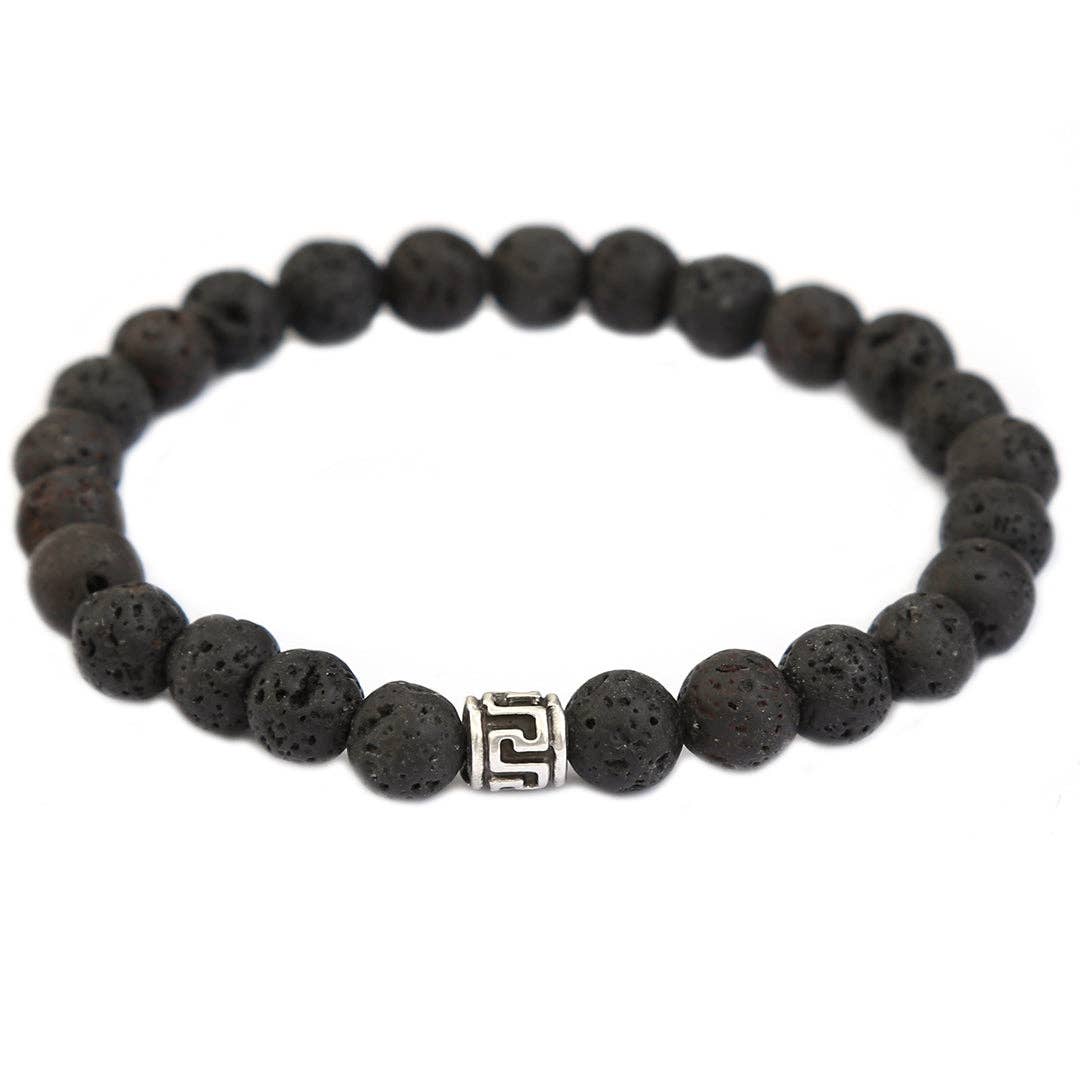 Love Ibiza - Venta al por mayor Pulsera de cuentas - Brazalete black lava para hombre0