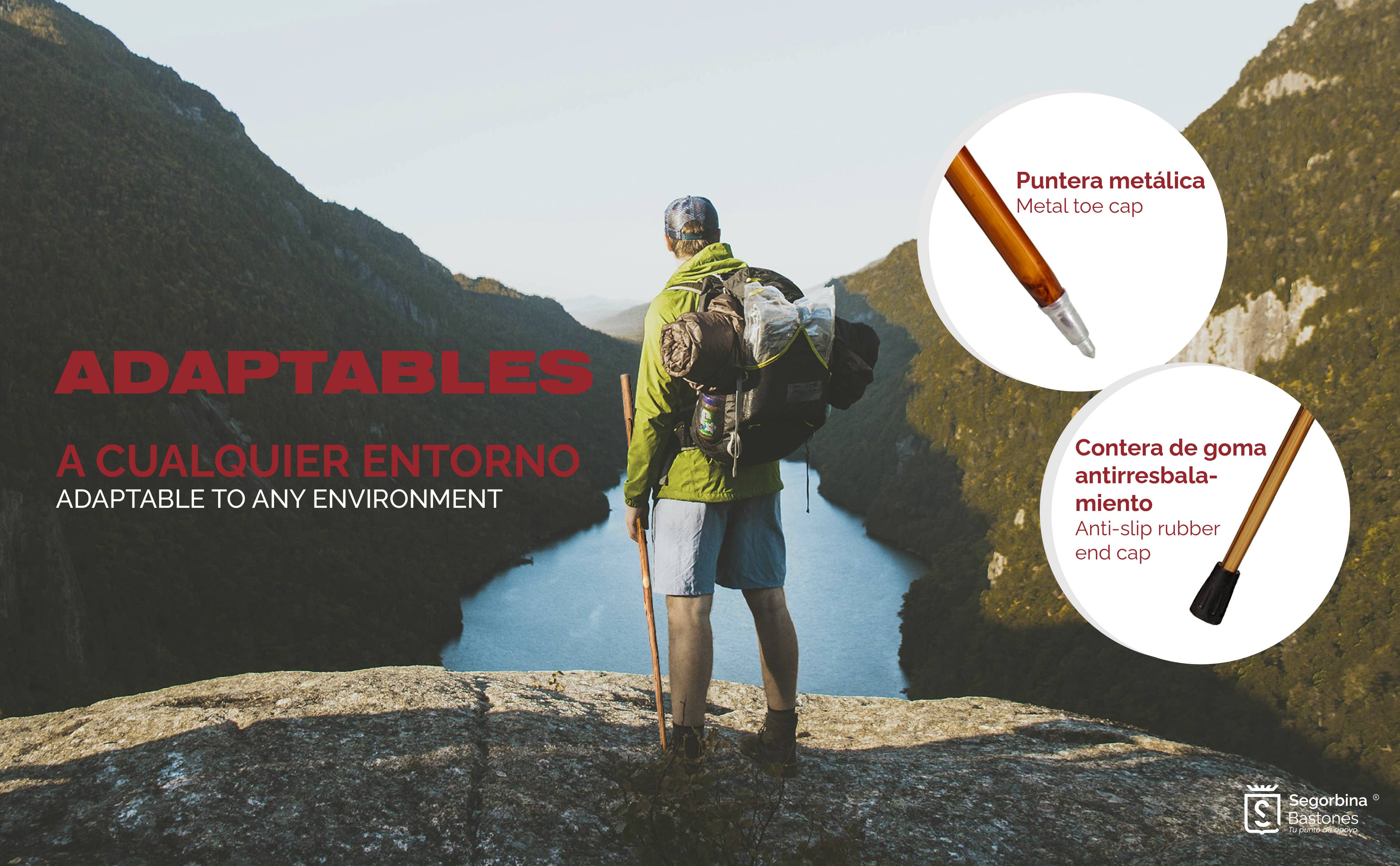 Segorbina BASTONES - Venta al por mayor Accesorios de deporte - Bastón senderismo de castaño natural4