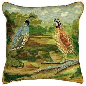Pheasants in the Field 16X20 Needlepoint Pillow