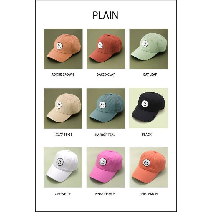 JOSSLYN by wall to wall - Wholesale Baseball Cap - Women's - WASHED SHERPA HAPPY FACE BASEBALL CAP 40HW703