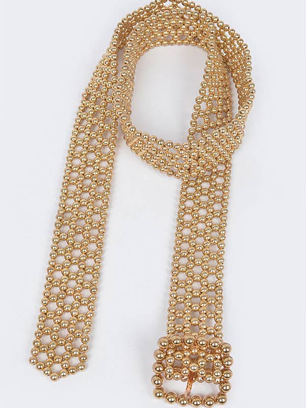 Knit Beads Buckle Belt PB7762GD for wholesale by anbfashion