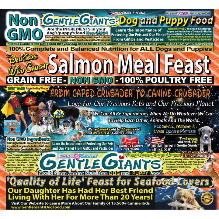 Gentle Giants Products - Wholesale Pet Food - Dog - 18 lb Gentle Giants Salmon Non-GMO Grain-Free Dog & Puppy