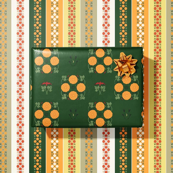 Marigold Gift Wrap Sheet – Double Sided for wholesale by re:mused studio