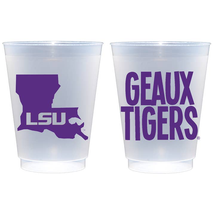 Two Funny Girls - Wholesale Disposable Cup - Shatterproof Cup 10 Pack {LSU Geaux Tigers}