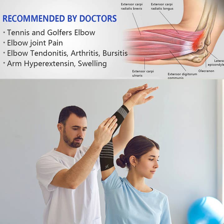 Blue ULTRA V-STRIPED COMPRESSION ELBOW SLEEVES (1-PAIR) for wholesale on Faire2