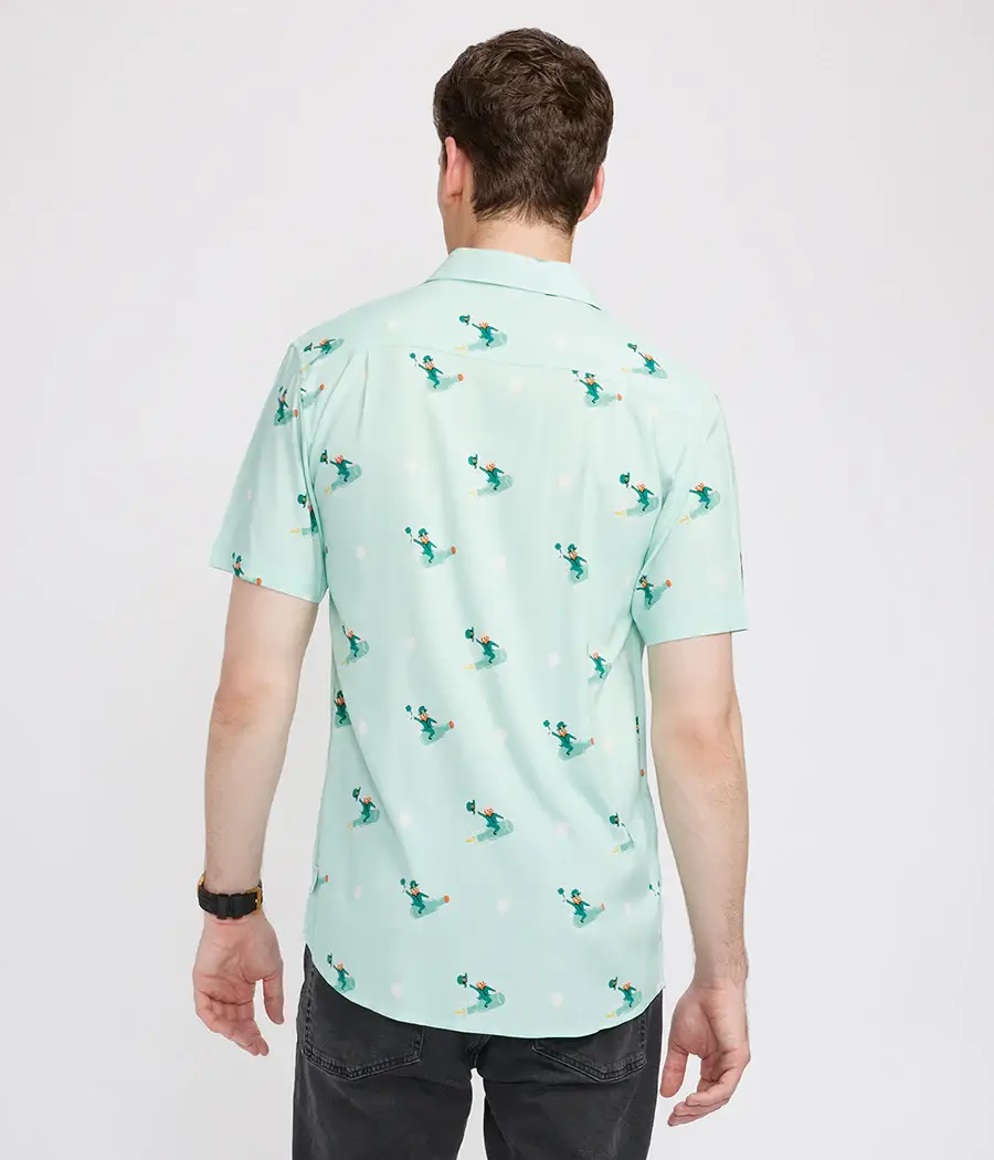 Tipsy Elves - Wholesale Button Down Shirt - Men's - Men's Leprechaun Liftoff St. Patrick's Day Button Down Shirt3