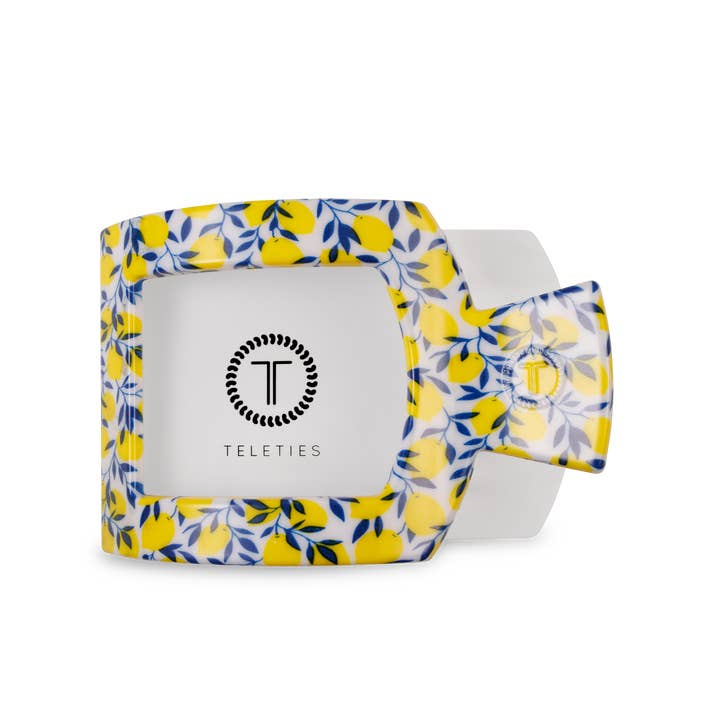 TELETIES - Wholesale Hair Clip - Women's - Flat Square Hair Clip | Large | Limoncello