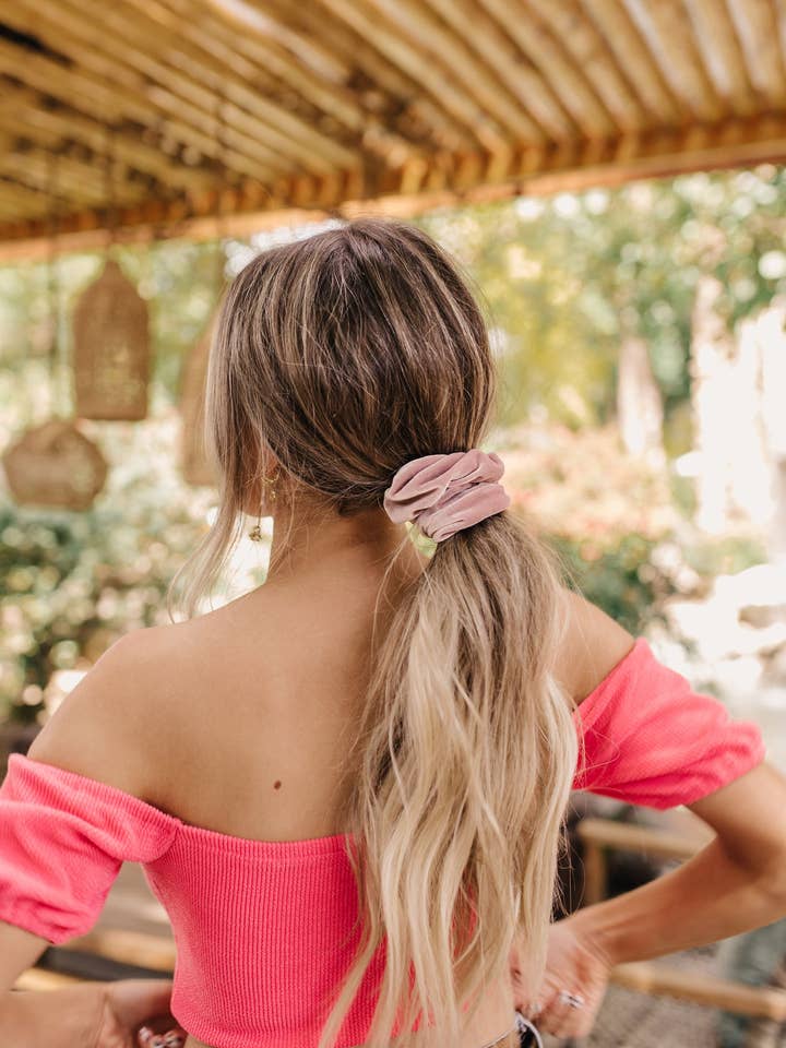 Velvet Extra Scrunchie (9 colors available) for wholesale by Harts & Pearls