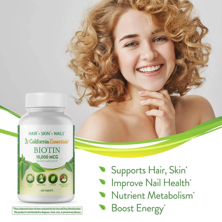California Essentials - Wholesale Oral supplement/vitamin - Biotin 10000 mcg - Hair Skin Nails Vitamins Supplements22