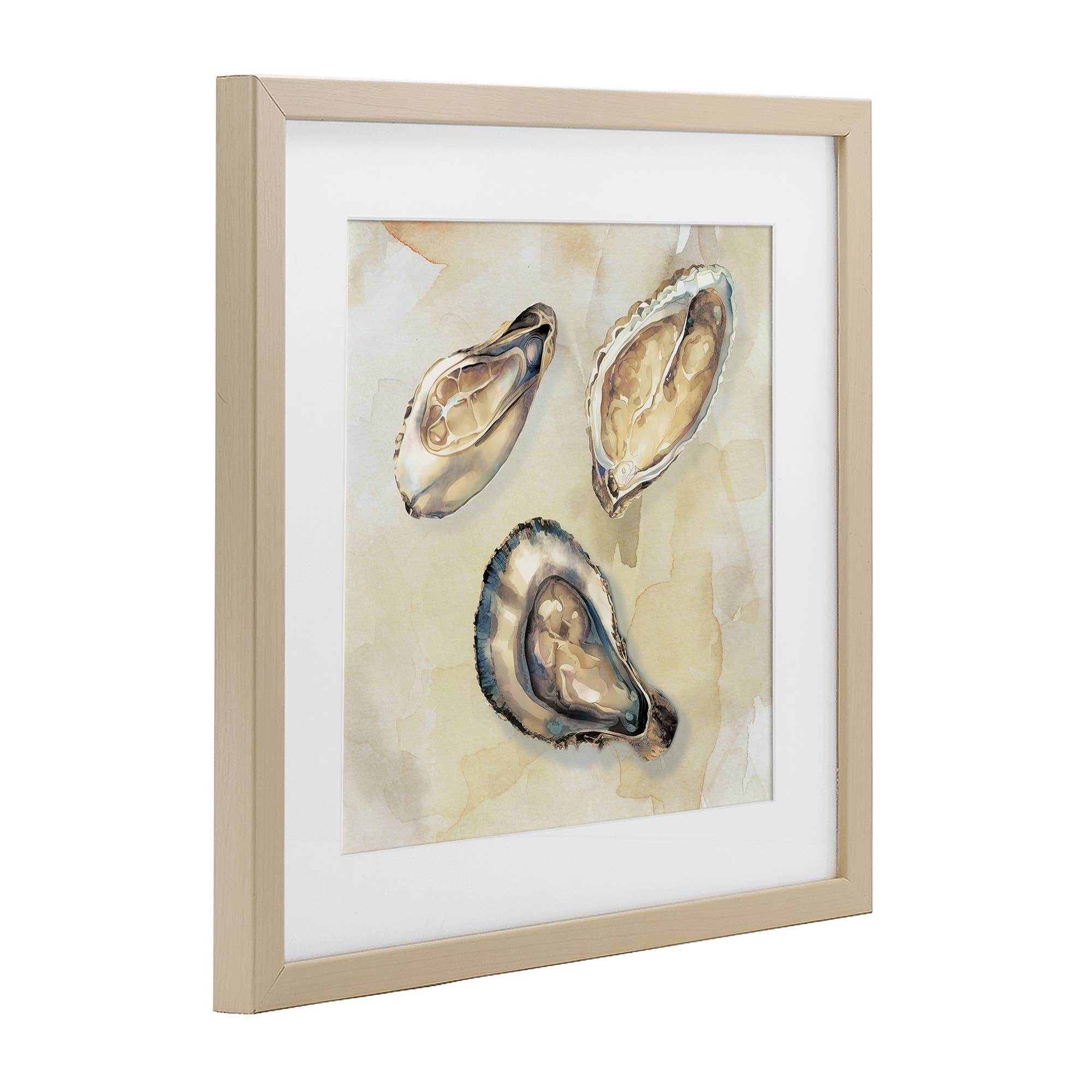 Stupell Industries - Wholesale Wall Sign - Oyster Trio on Beige - Print Under Glass Wall Art8