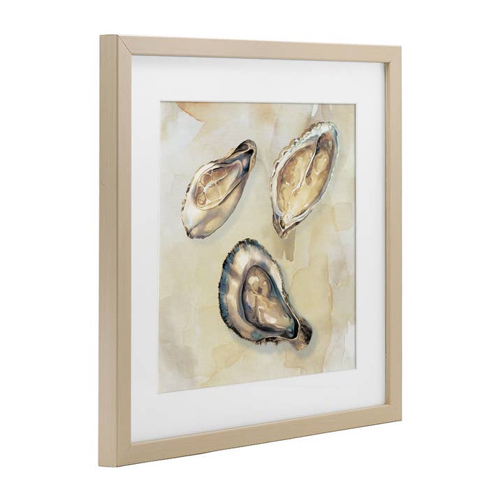 Stupell Industries - Wholesale Wall Sign - Oyster Trio on Beige - Print Under Glass Wall Art8