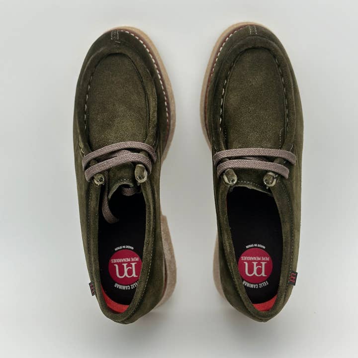 Pepe Menargues mujer zapato wallabee 21100 serraje musgo for wholesale on Faire2