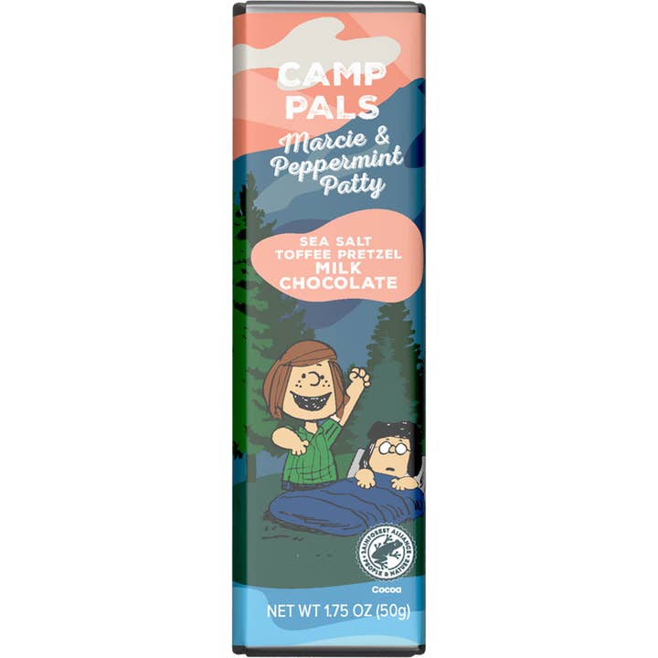 Astor Chocolate Corp. - Wholesale Chocolate Bar - Peanuts® Camp Pals Marcie & Peppermint Patty Sea Salt Toffe