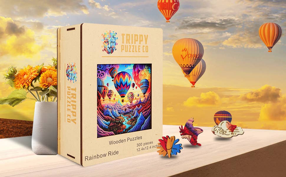 Trippy Puzzle Co – Großhandel Puzzle - Erwachsene – Rainbow Ride Holz-Puzzle 300 Stück1
