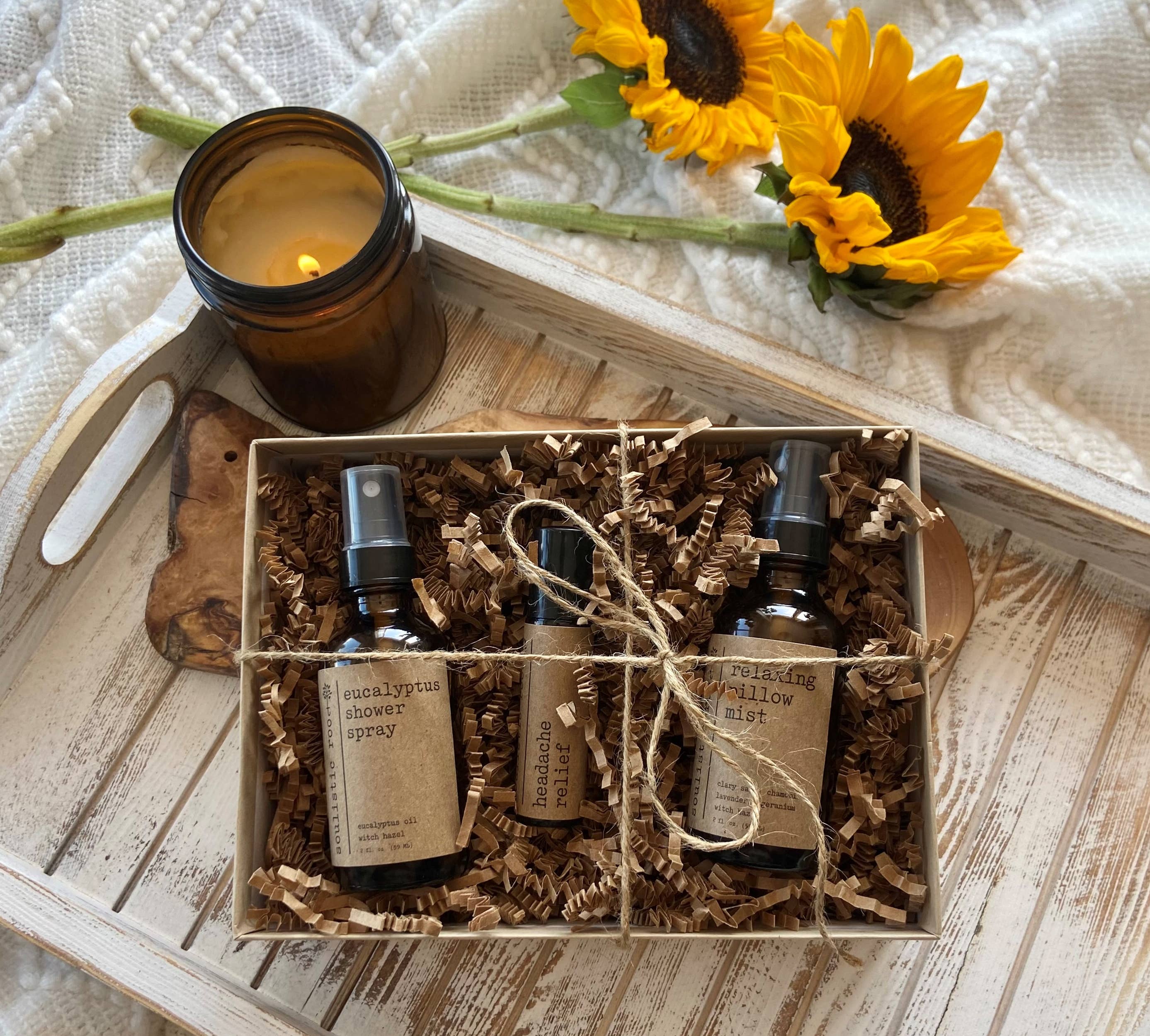 Soulistic Root - Essential Oils & Self Care Gifts - Wholesale Bath & Body Set - Best Sellers Trio | Relaxing Spa Gift Set for Women