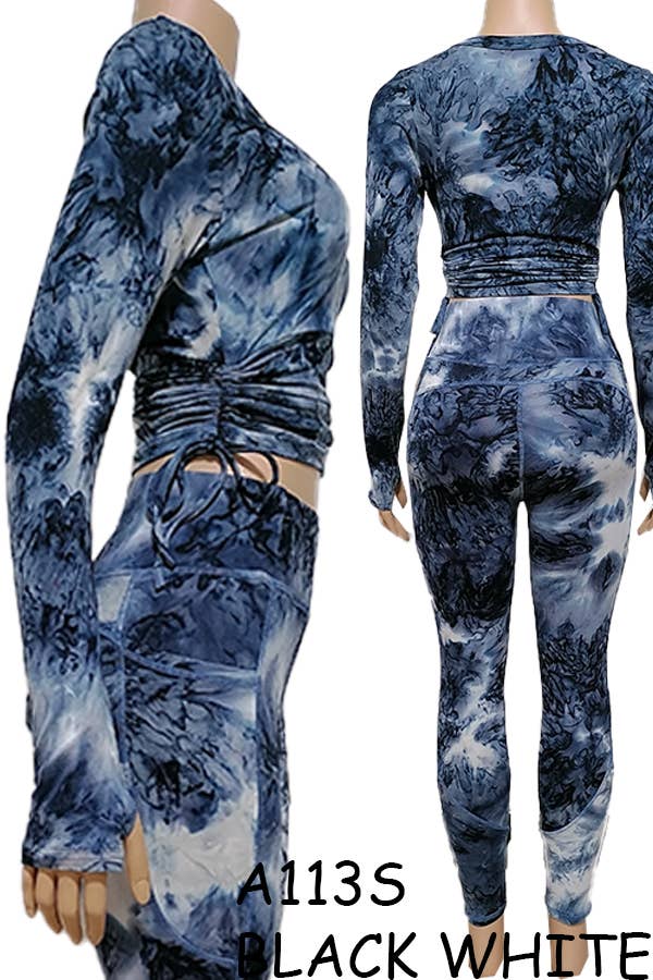 SSImport - Wholesale Activewear Set - Women's - A113S SPORTS YOGA POCKET LEGGINGS TOPS SETS MIX SIZES 12PCS18